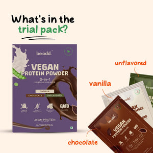 Be odd - Vegan Protein Powder 3 in 1 Single Serving Sachets.