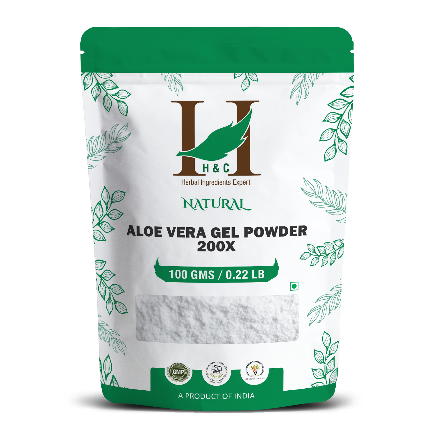 H&C Natural Aloe Vera Powder 100gm - Hydration & Glow