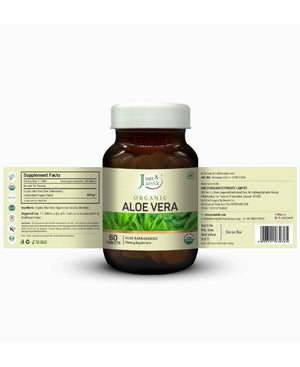 Just Jaivik Organic Aloe Vera Tablets bottle front view