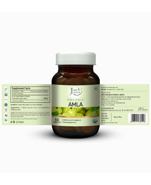 Just Jaivik Organic Amla Tablets packaging