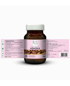 Just Jaivik Organic Ashoka Tablets bottle with 60 tablets