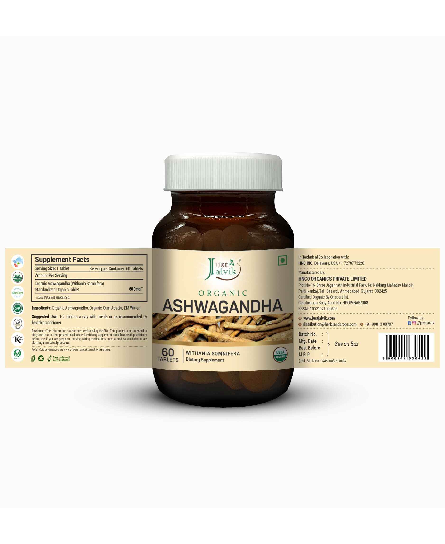 Organic Ashwagandha Tablets package