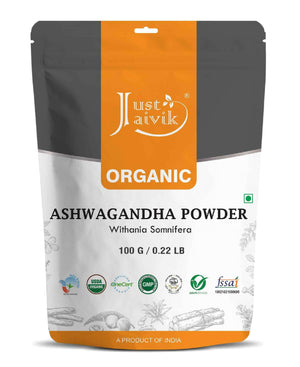 Just Jaivik Organic Ashwagandha Powder pack