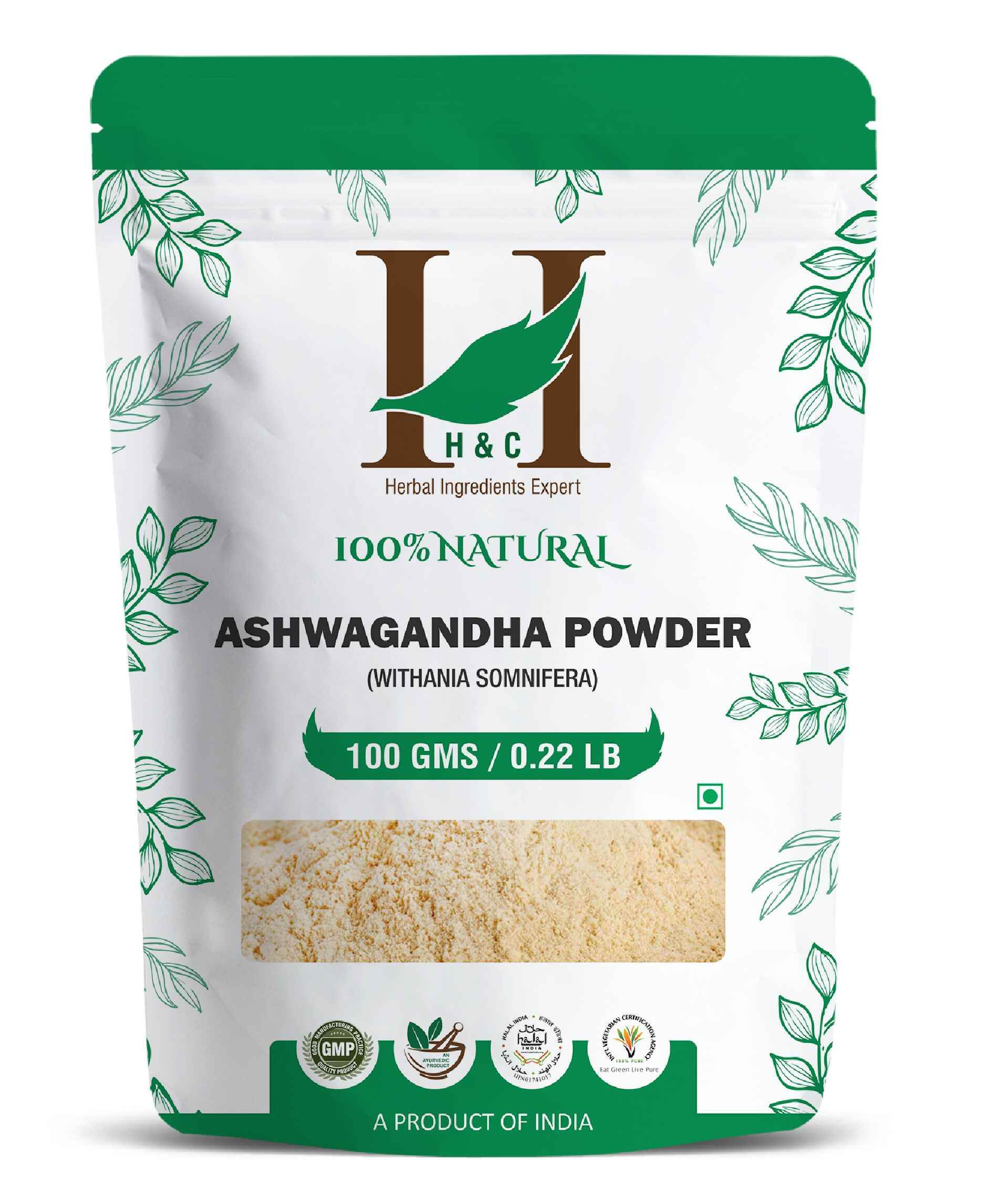 H&C Natural Ashwagandha Powder for stress relief
