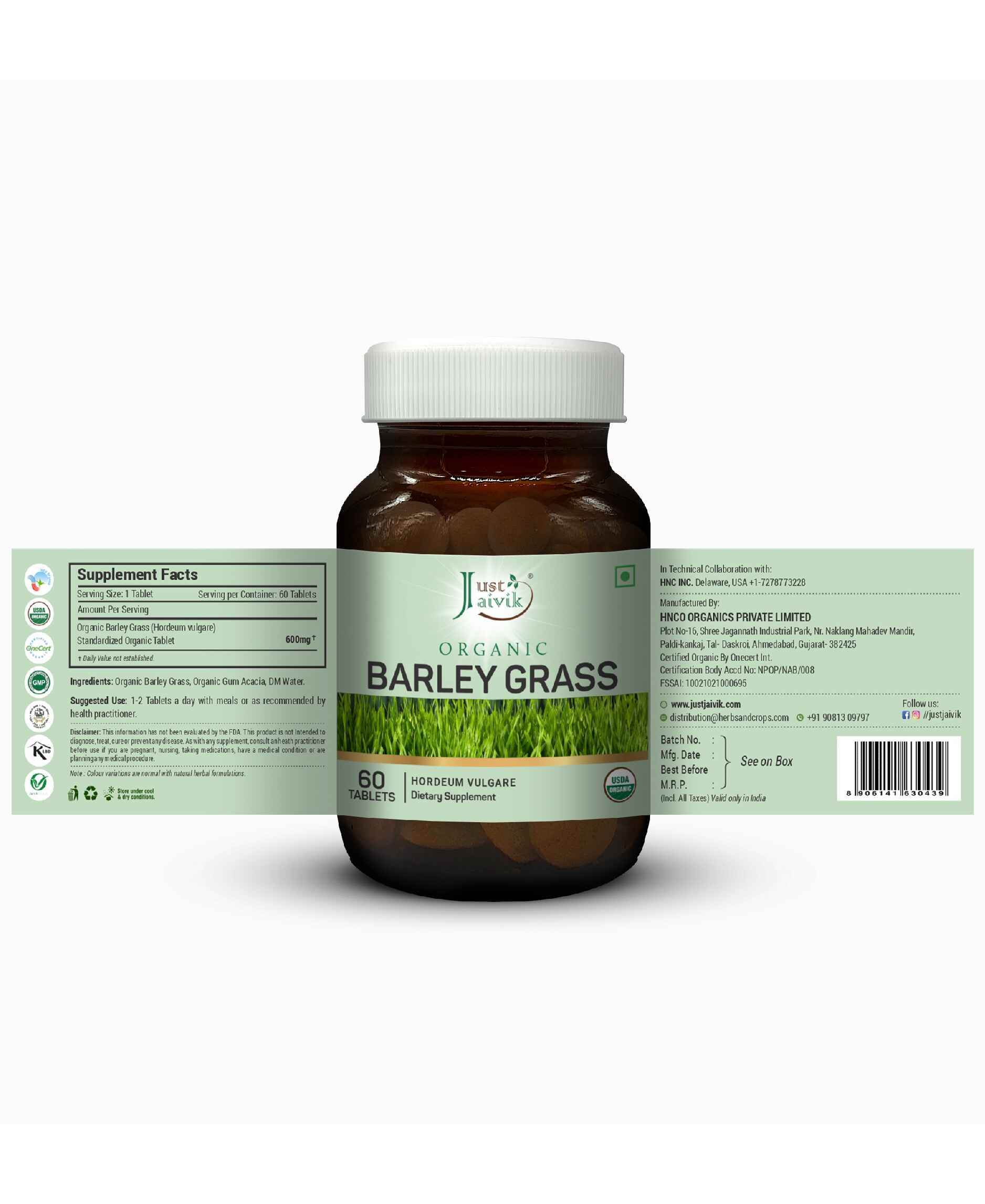 Just Jaivik Organic Barley Grass Tablets