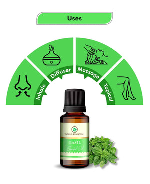 Korus Essential Basil Oil - 15ml (Pack of 2).