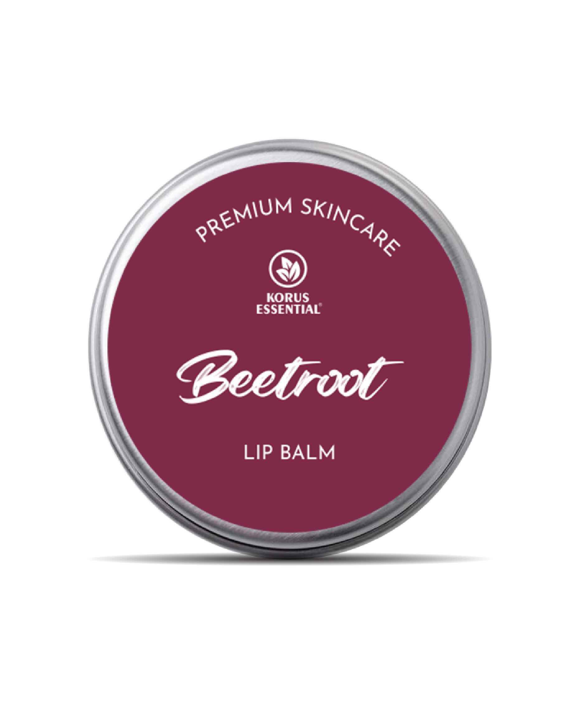 Korus Essential Beetroot Lip Balm with Shea Butter - 8gm (Pack of 2).