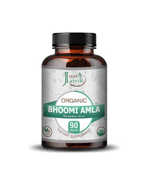 Just Jaivik Organic Bhoomi Amla Caplets packaging
