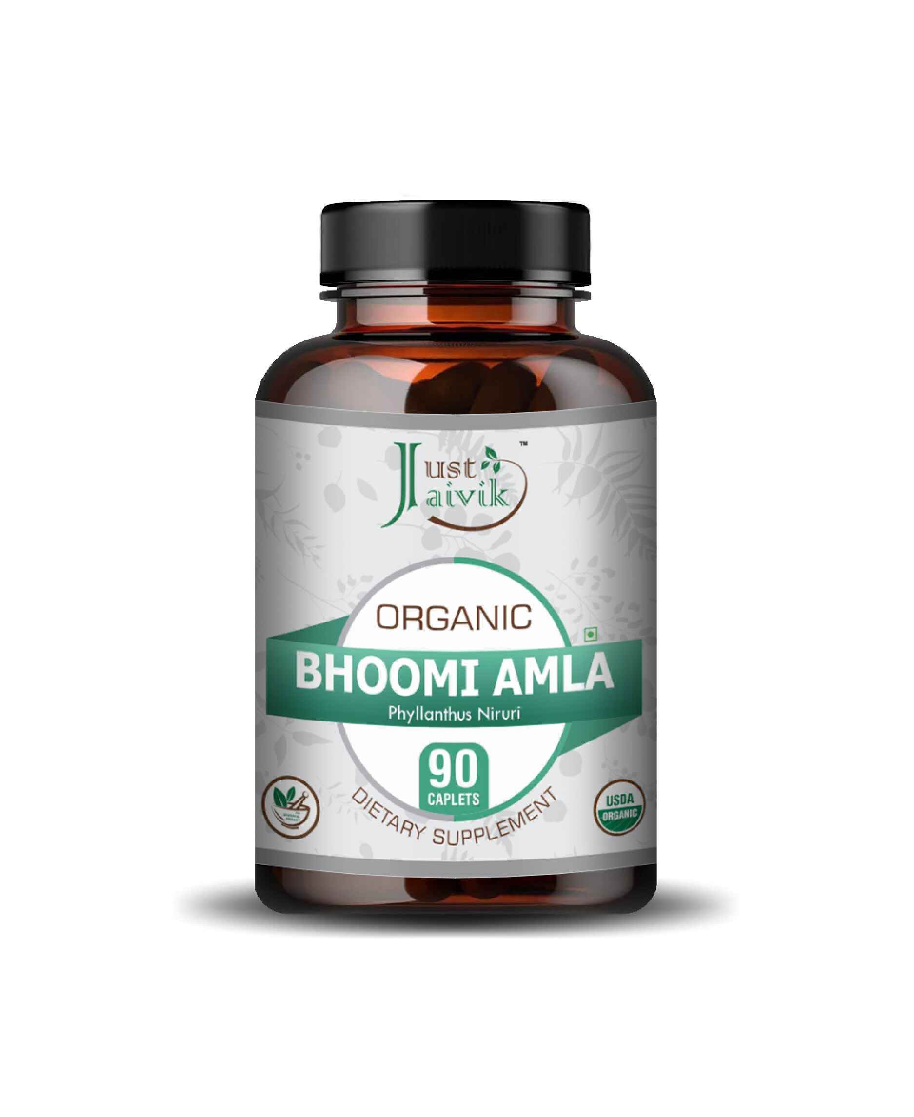 Just Jaivik Organic Bhoomi Amla Caplets packaging