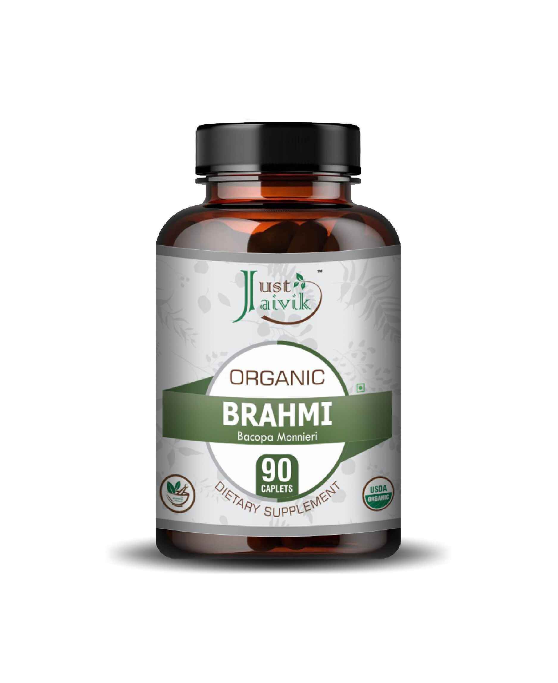 Just Jaivik Organic Brahmi Caplets bottle image
