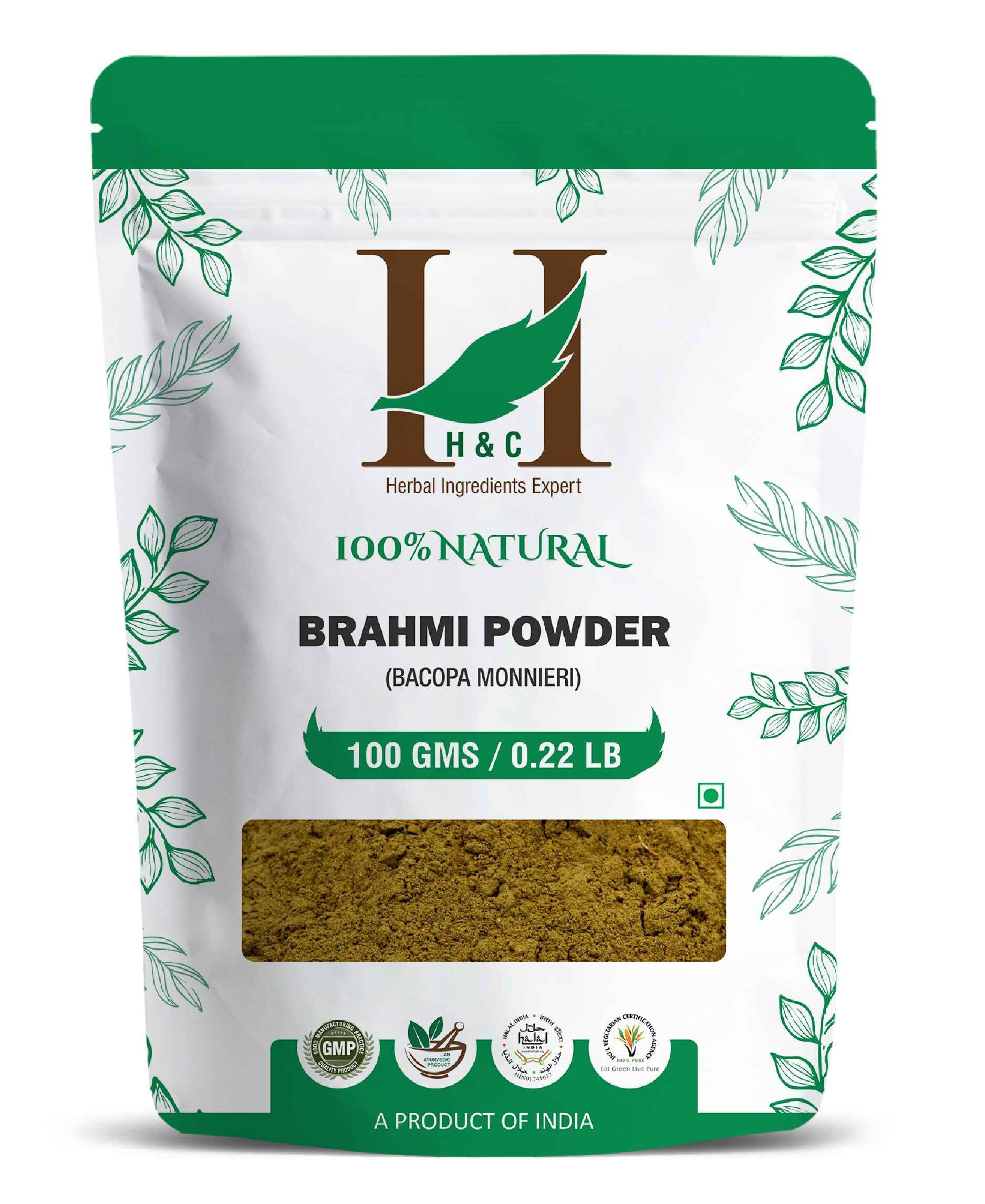 H&C Natural Brahmi Powder - 100gm (Pack of 4).