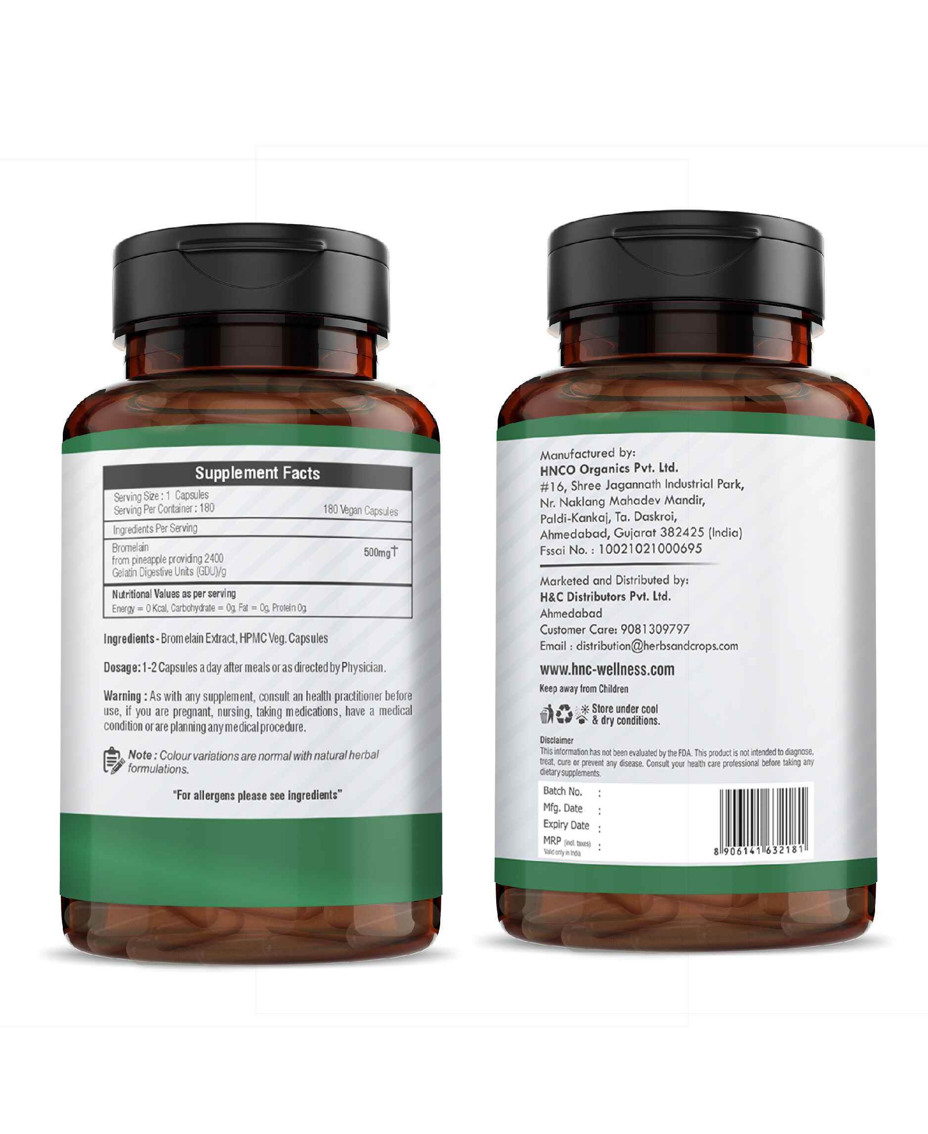 Bromelain capsules for natural digestive enzyme support