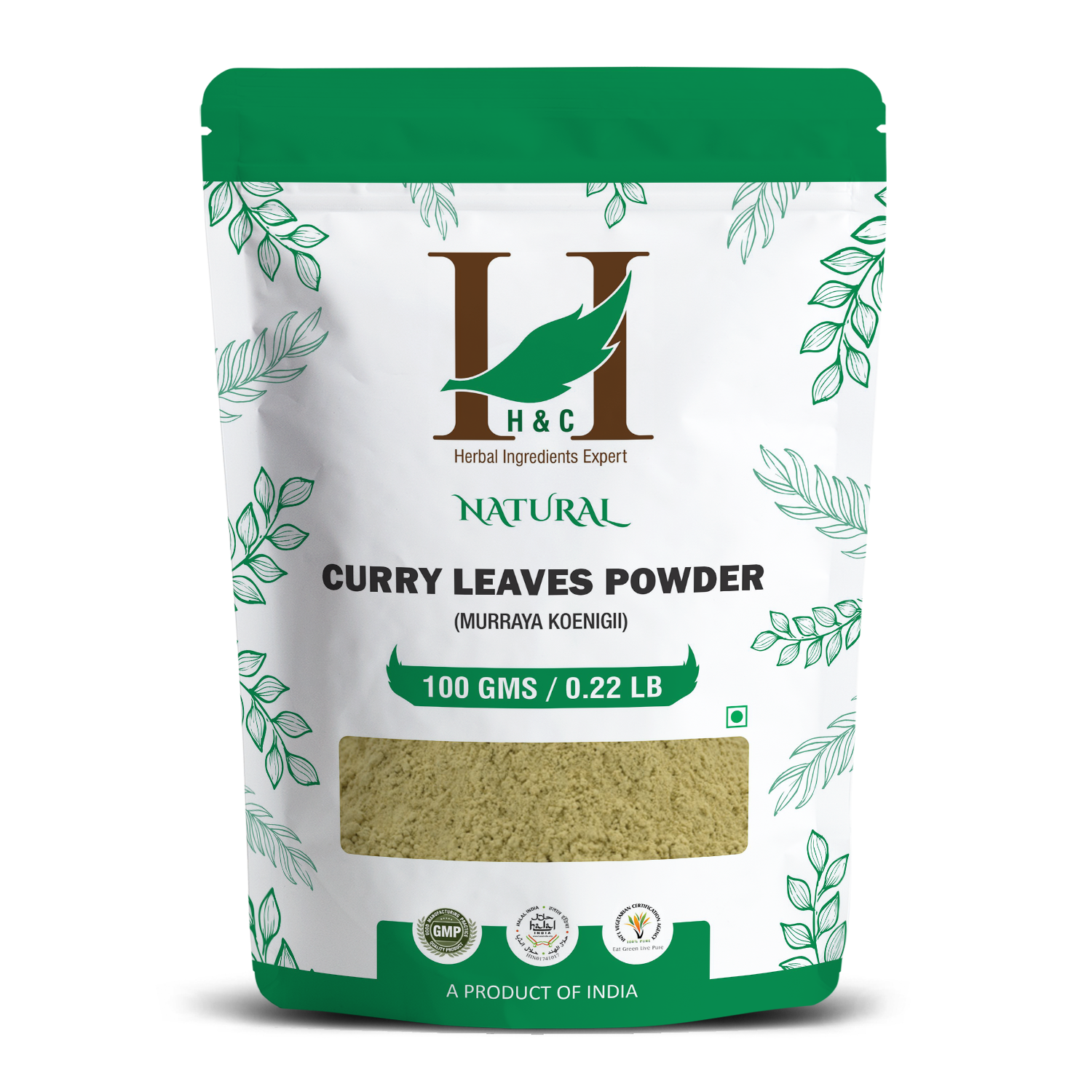 H&C Natural Curry Leaves Powder 100gm - Hair Growth & Wellness