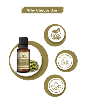 Korus Essential Cardamom Oil - 15ml (Pack of 2).