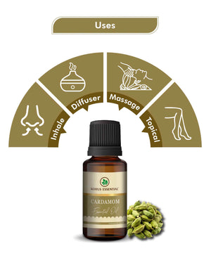 Korus Essential Cardamom Oil - 15ml (Pack of 2).