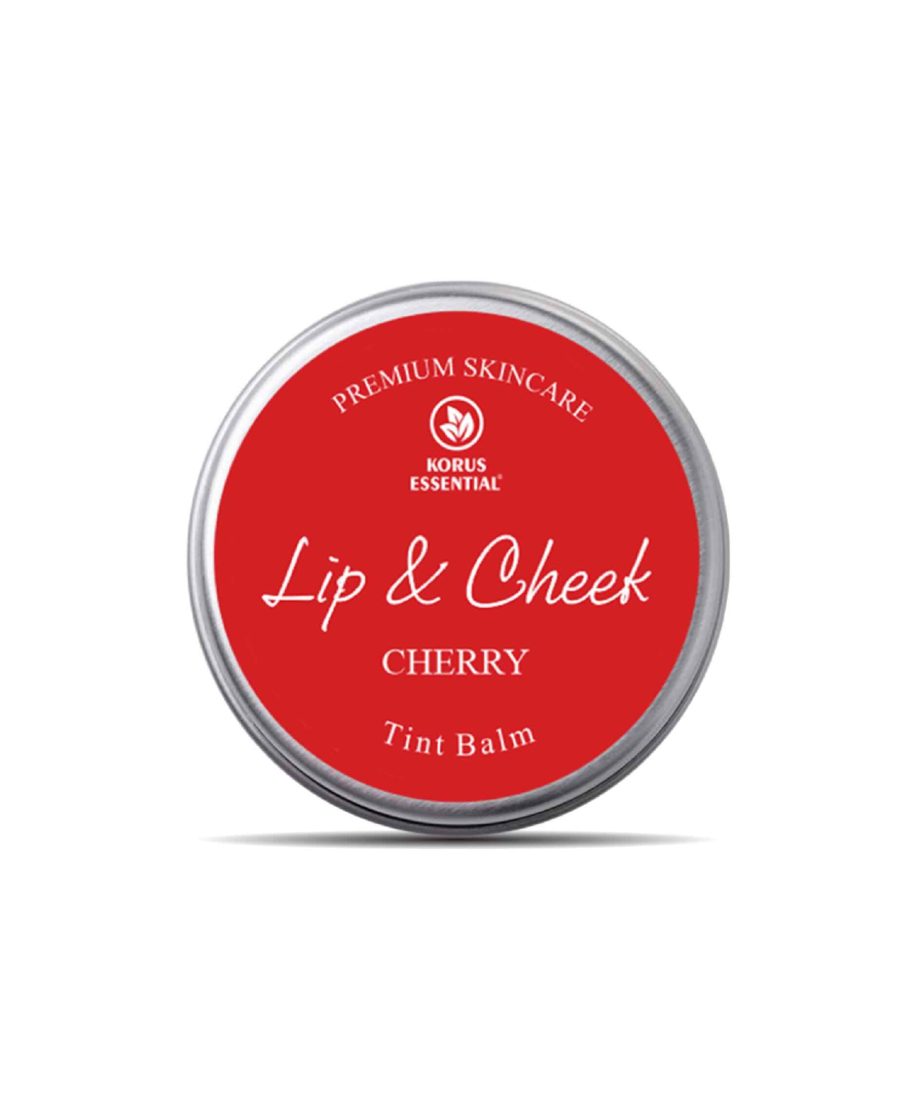 Korus Essential Cherry Lip & Cheek Tint Balm - 8gm (Pack of 2).