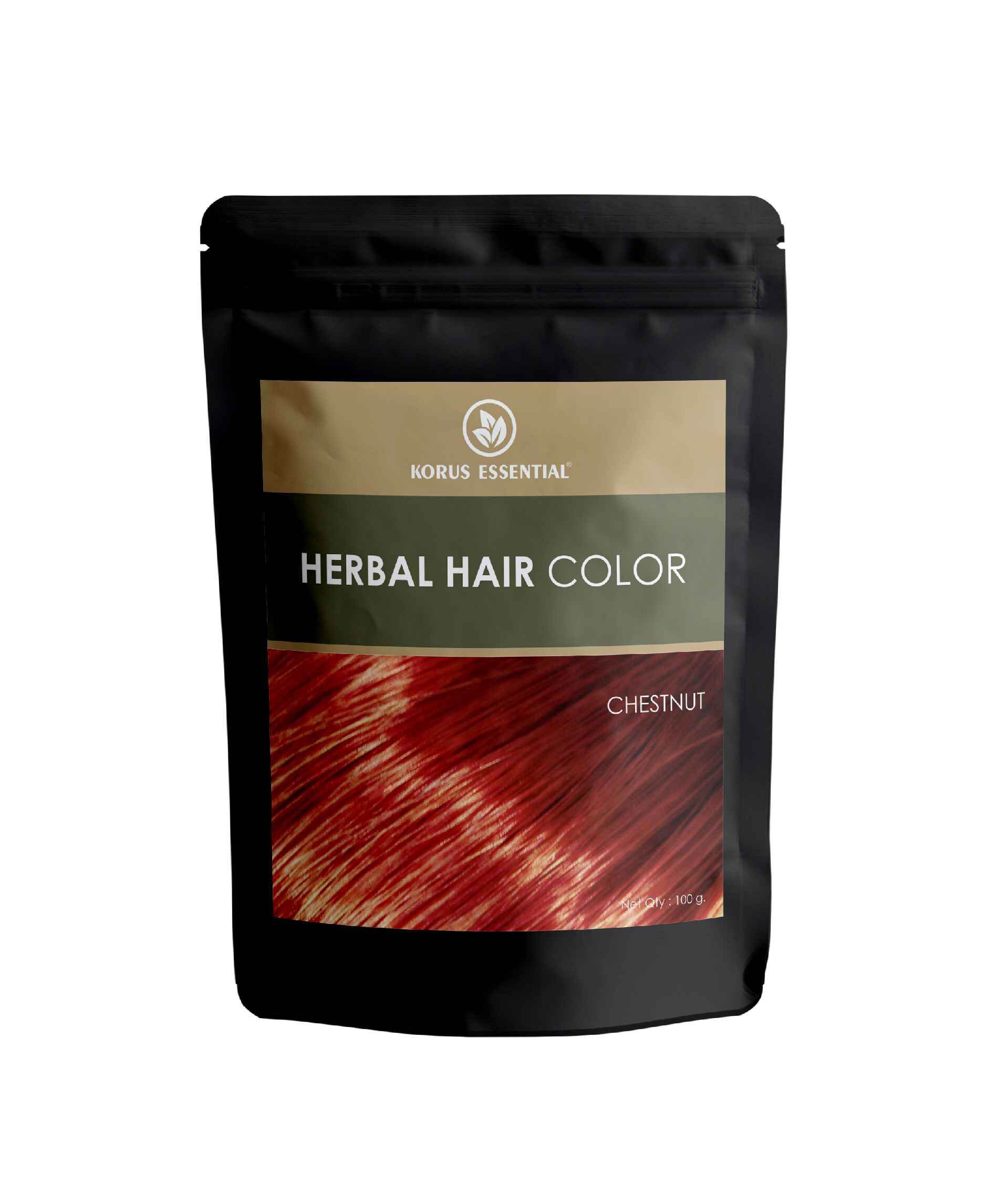 Korus Essential Herbal Hair Color (Chestnut) - 100gm (Pack of 3).