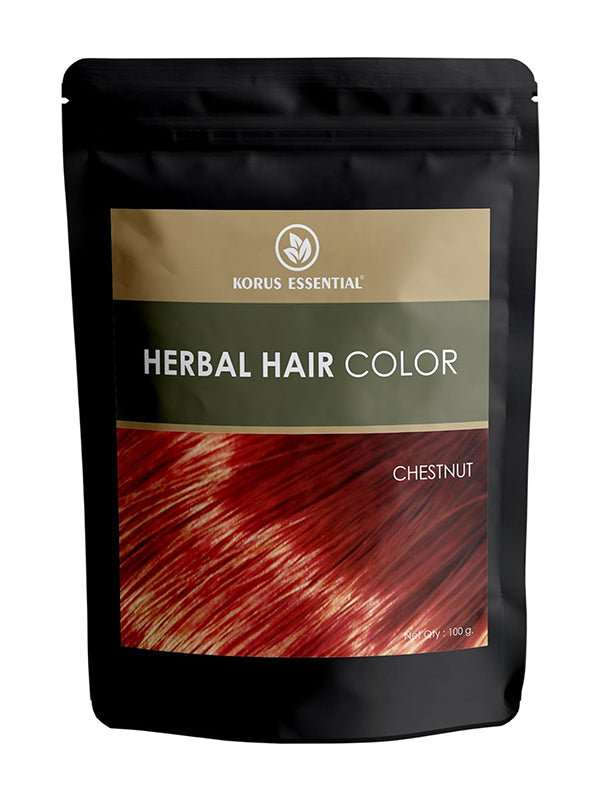KORUS ESSENTIAL Korus Essential Herbal Hair Color (Chestnut) - 100g | with Henna, Amla, Aritha, etc.