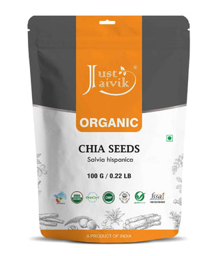Just Jaivik Organic Chia Seeds 100gm - (Pack of 2).