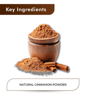 Natural cinnamon powder in a cup of tea