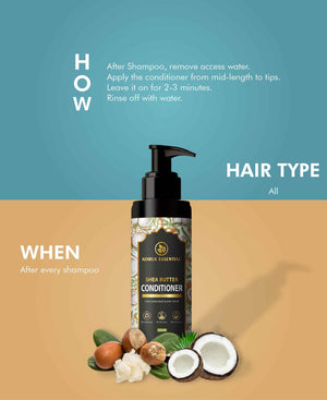 Korus Essential Shea Butter Conditioner with Coconut Protein for Damaged & Dry Hair - 200ml.