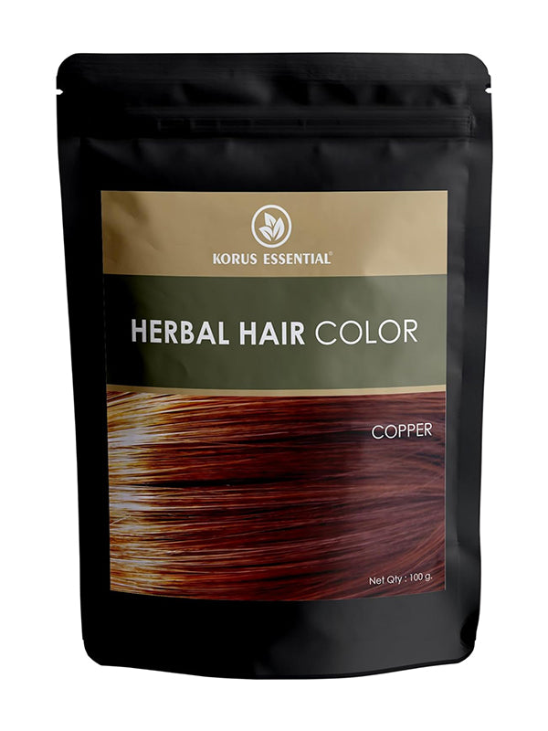 Korus Essential Herbal Hair Color (Copper) - 100g | with Henna, Amla, Aritha, etc.