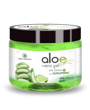 Korus Essential Aloe Vera Gel with Cucumber and Vitamin E - 200gm.