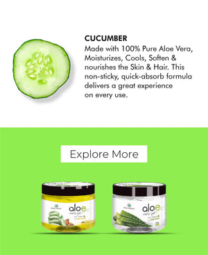Korus Essential Aloe Vera Gel with Cucumber and Vitamin E - 200gm.