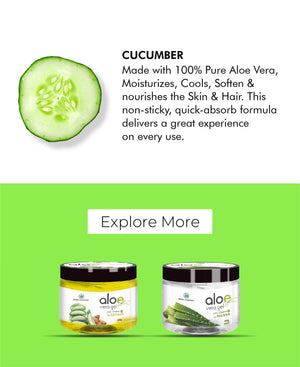 Korus Essential Aloe Vera Gel with Cucumber and Vitamin E - 200gm.
