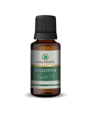 Eucalyptus essential oil bottle with Nilgiri purity label