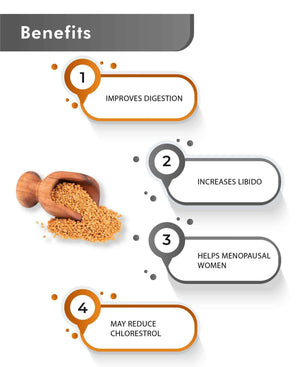 Organic fenugreek powder as herbal supplement for overall wellness