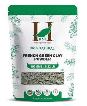 H&C Natural French Green Clay Powder for face and skin care