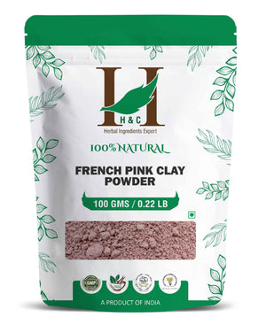 H&C Natural French Pink Clay Powder for face masks