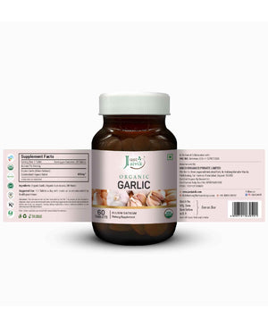 Just Jaivik Organic Garlic Tablets bottle