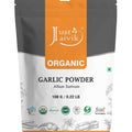 Organic garlic powder sprinkled on roasted vegetables