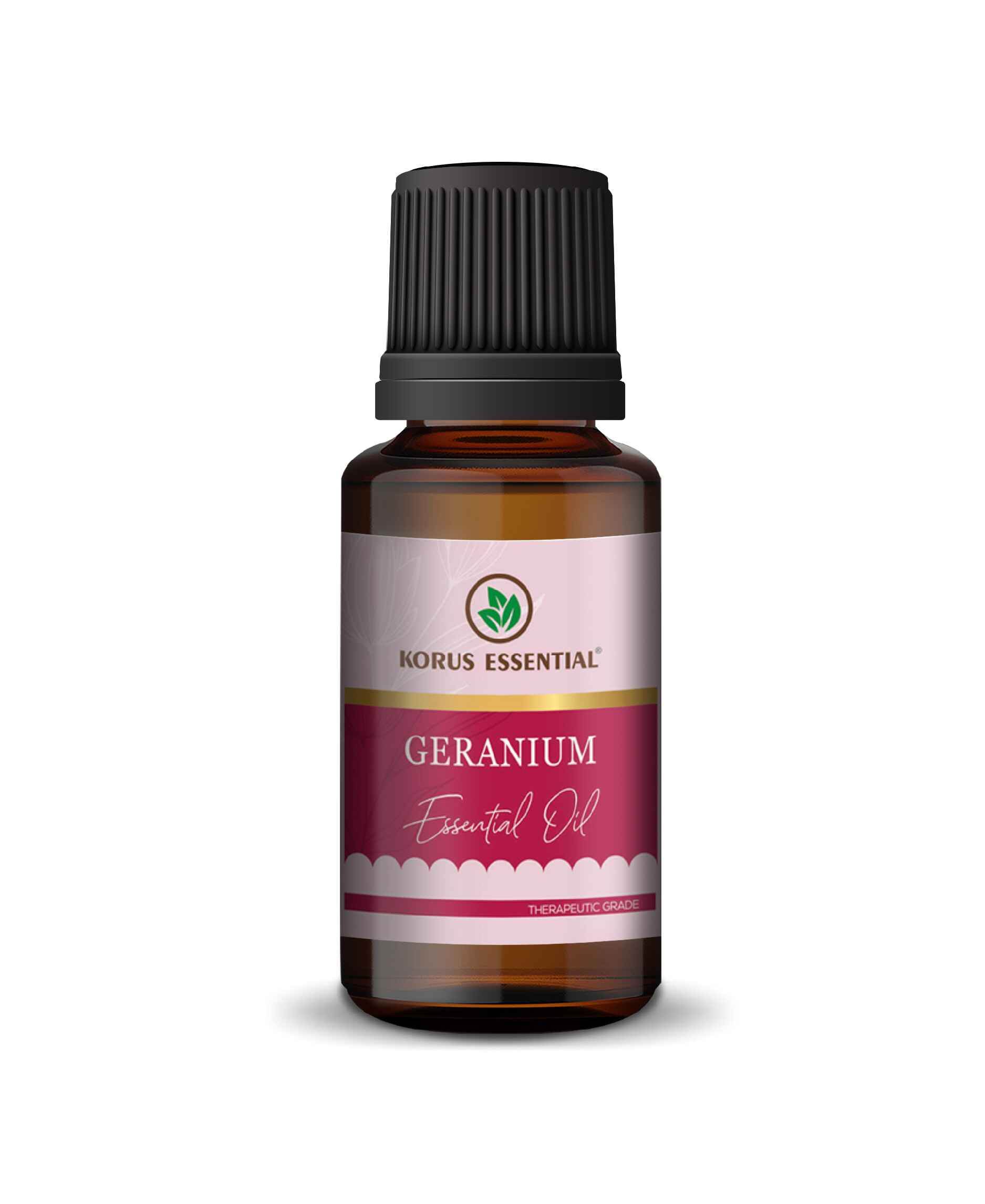 Korus Essential Geranium Oil - 15ml (Pack of 2).