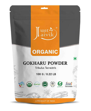 Just Jaivik Organic Gokharu Powder for male health and vitality