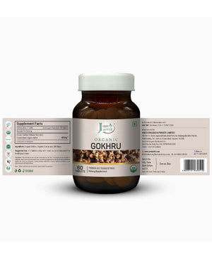 Organic Gokhru tablets bottle for natural stamina and muscle growth