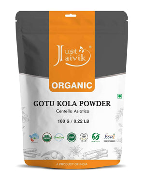 Just Jaivik Organic Gotu Kola Powder 100% Pure Herbal Supplement