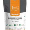 Just Jaivik Organic Guduchi Powder packaging with natural herbal content