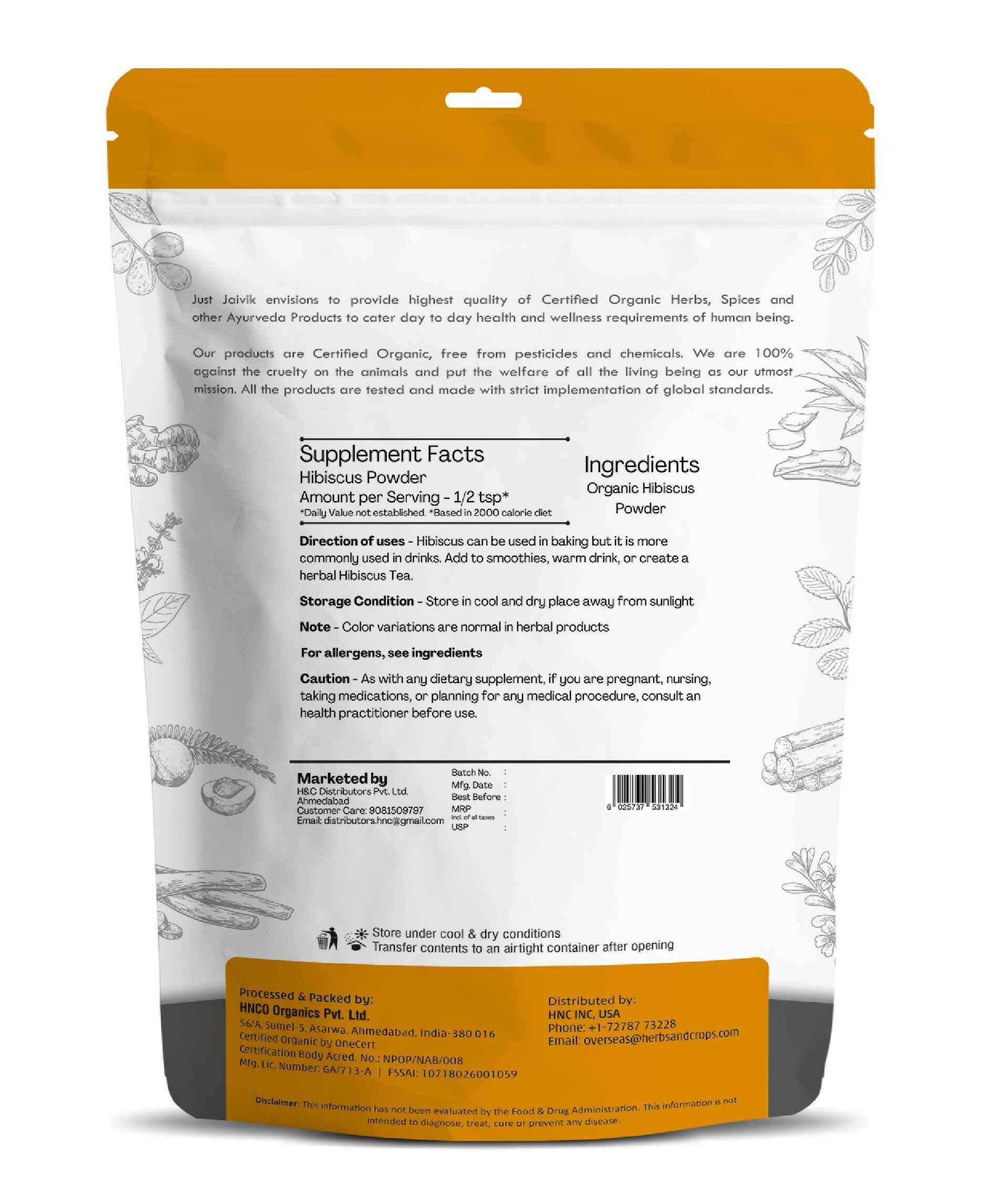 Organic hibiscus flower powder for glowing skin and face mask