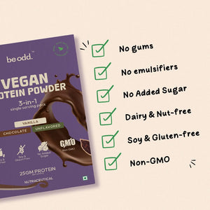 Be odd - Vegan Protein Powder 3 in 1 Single Serving Sachets.