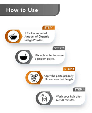 Chemical free natural indigo hair dye powder