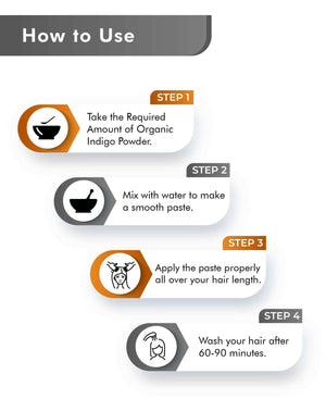 Chemical free natural indigo hair dye powder