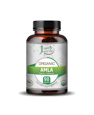 Just Jaivik Organic Amla Caplets bottle