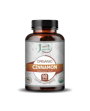 Just Jaivik Organic Cinnamon Caplets bottle