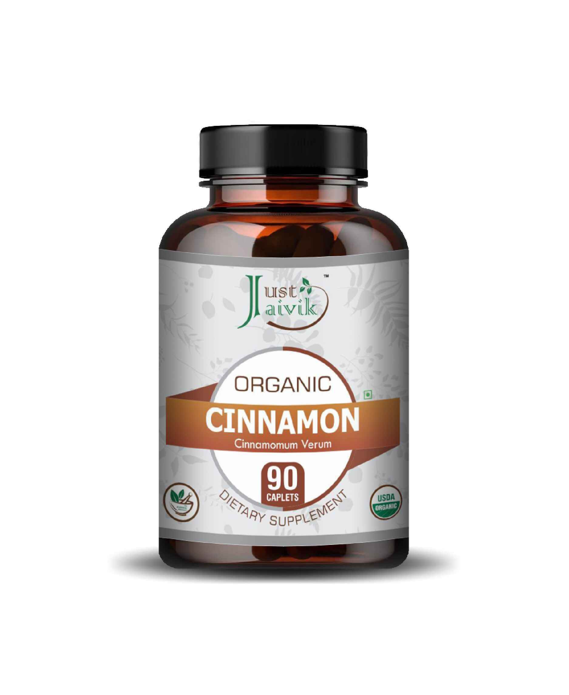 Just Jaivik Organic Cinnamon Caplets bottle