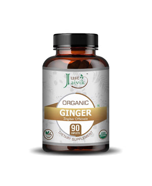 Just Jaivik Organic Ginger Caplets bottle