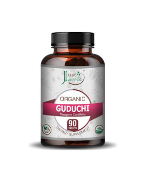 Just Jaivik Organic Guduchi Giloy caplets bottle