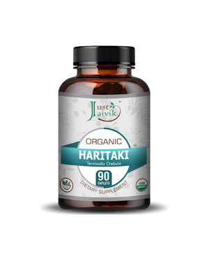 Just Jaivik Organic Haritaki Caplets bottle image
